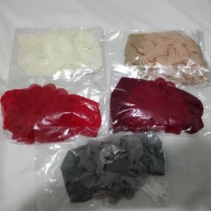 5 piece floral headband set for baby girls - muted colors